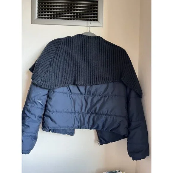 Anthropologie Daughters Of The Liberation Puffer Jacket XS Navy Fold Over XS - Picture 8 of 10